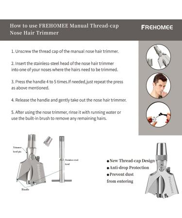 Freehomee Manual Nose Hair Cutter | Battery-Free Trimmer for Men & Women | Waterproof Stainless Steel with Thread Protection Cap - Buy Online on GoSupps.com