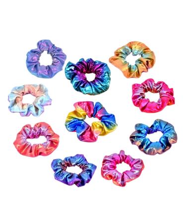 10 Rainbow Metallic Hair Ties for Women - Elastic Rubber Band Hair Bands - International Shipping Available - Buy Online on GoSupps.com
