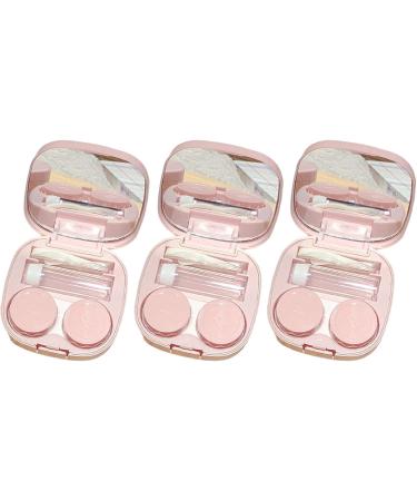Perfk Compact Contact Lens Containers with Mirrors - Set of 3 Durable & Leak-Proof Mini Storage Box in Pink - Ideal for Travel & Daily Use - Buy Online on GoSupps.com