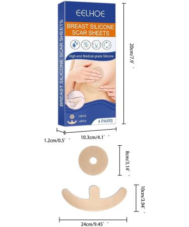WWDZ 4 Pairs Breast Scar Sheets - Surgical Scar Removal Patches for Healthy, Flattened, and Faded Scars - Buy Online on GoSupps.com