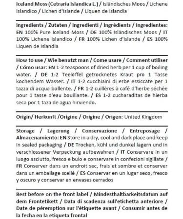  HEALTH EMBASSY Health Embassy Lichen d'Islande Tisane | Iceland Moss Tea 50g - Buy Online on GoSupps.com