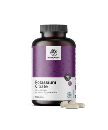 Be Healthy Group doo Potassium citrate 1000 mg per daily dose 180 tablets Optimal concentration Support for muscles nervous system and blood pressure GMOfree 3month supply