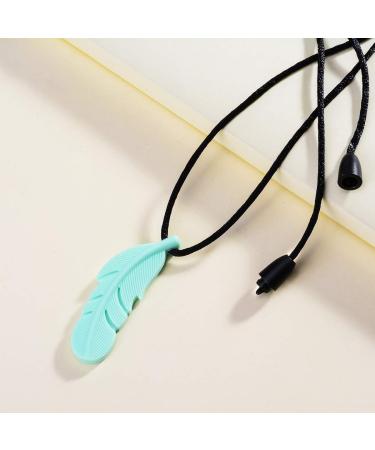 Chew Necklace for Sensory Kids Adults | Silicone Leaf Feather Pendant Teething Necklace | Chewy Necklaces | Chewing Toy Made Soft | Adjustable | 3 Pack Pinks/Green/Grey - Buy Online on GoSupps.com