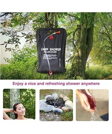 VIGLT Portable 20L/5 Gallons Solar Camp Shower Bag with Removable Hose and On-Off Switchable Shower Head - Ideal for Outdoor Camping and Traveling - Buy Online on GoSupps.com
