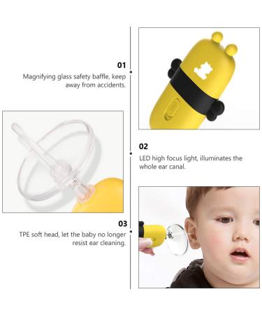NUOBESTY Kids Ear Cleaning Tools with LED Lighting - Safe Ear Wax Pick and Scraper for Babies - Ear Spoon Remover and Curette for Ear Hygiene - Buy Online on GoSupps.com