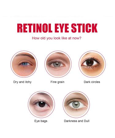 Retinol Eye Stick - Anti-Aging Eye Cream for Dark Circles Puffiness & Fine Lines | Moisturizing Under Eye Balm for Men & Women - Buy Online on GoSupps.com