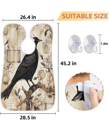 Bird Crow Beard Bib Apron - Ultimate Beard Hair Catcher | Perfect Gift for Dad & Husband | Shaving & Grooming Essential with 2 Suction Cups - Buy Online on GoSupps.com