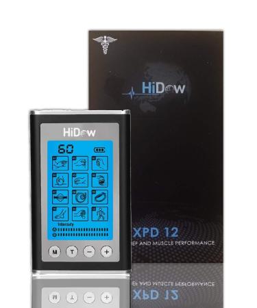 HiDow XPD Dual Channel TENS EMS Unit 12 Modes Muscle Stimulator Pain Relief Therapy Electronic Pulse Massager for Sore Muscles in Your Shoulders Back Sciatica Pain Ab's Legs Knee's and More
