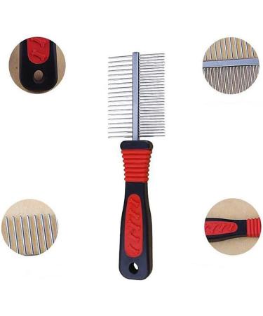 Deshedding Tool & Pet Grooming Professional Metal Shedding Brush Pet Cat Dog Grooming Comb Trimmer Tool Double Sided Fur Rake Tool - Buy Online on GoSupps.com