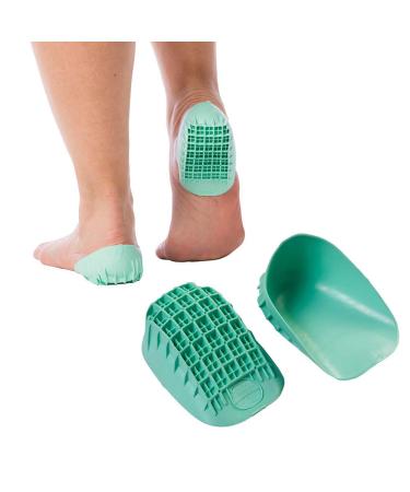 Tuli s Heavy Duty Heel Cups  Cushion Inserts for Sever's Disease  Plantar Fasciitis and Heel Pain  Made in The USA  Regular  2 Pairs  Green Regular (2 Pairs)