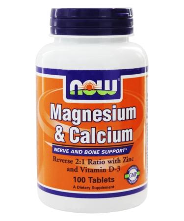 Now Foods Magnesium & Calcium Reverse 2:1 Ratio with Zinc and Vitamin D-3 100 Tablets