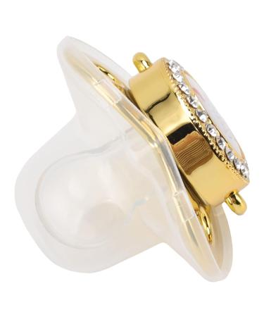 Luxury Baby Pacifier - Soft Silicone Nipple with Chain Clip for Newborns 6-18 Months - Gold - Buy Online on GoSupps.com