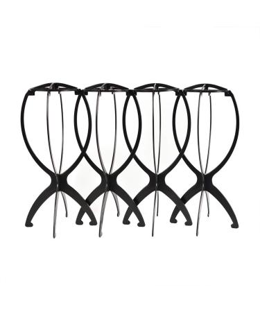 4 Pack Wig Stand Holder Premium 14.2 Black Portable Collapsible Wig Holder for Multiple Wigs Durable Wig Stands for Women