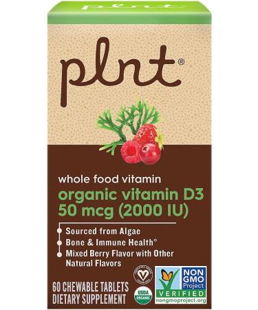 Organic Vitamin D3 a" 50 MCG (2 000 IU) Whole Food Vitamin a" Mixed Berry (60 Chewable Tablets) - Buy Online on GoSupps.com