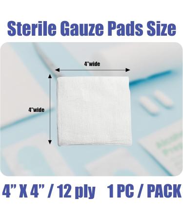 60 Pack Sterile 4x4 Large Gauze Pads - Non-Adhesive 12-Ply Woven Bandages for Enhanced Absorption - First Aid Medical Wound Care Kit - Buy Online on GoSupps.com