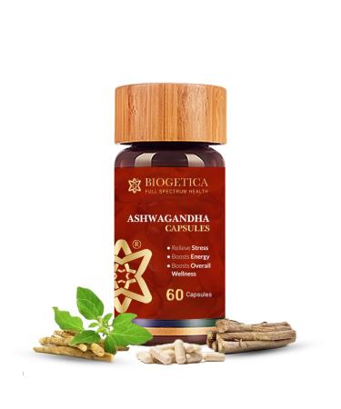 Biogetica Ashwagandha (Boost Over All Wellness) - Boost Energy, Strength, Stamina - Rejuvenates Body - 100% Vegan - 60 Capsule