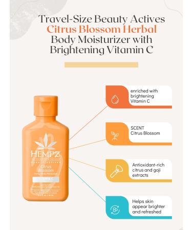 Hempz Beauty Boss Mini Lotion Set - 4 Travel-Size Daily Moisturizing Creams with Shea Butter, Aloe, and Hemp Seed Oil - Skin Care Gift Set with Bag - Buy Online on GoSupps.com