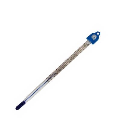 Water thermometer for water temperature and liquids - laboratory thermometer range: -10 to +110 C 155 mm immersion laboratory glass thermometer filled with blue liquid