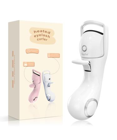 Sawjay Heated Eyelash Curlers ABS Material Includes Small Brush USB C Charging 3 Temperature Settings White