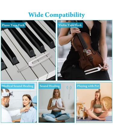 Bysameyee 528Hz Tuning Fork Medical with Taylor Percussion Hammer Mallet for Sound Healing Therapy - Aluminum Alloy Tuning Forks for DNA Repair and Instrument Tune - Buy Online on GoSupps.com