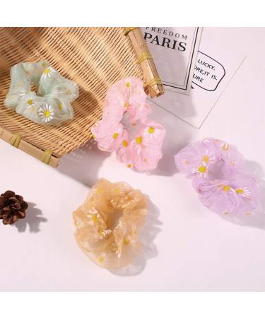 7pcs Elastic Hair Ties & Bobbles - Organza Rings for Women & Kids | Summer Pool Party & Spa Accessories (Mixed Colors) - Buy Online on GoSupps.com