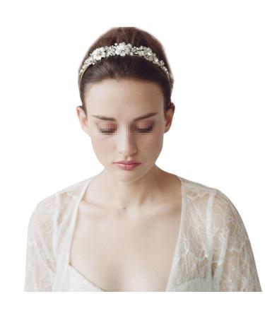 TININNA Vintage Headband - Elegant Bridal Jewelry with Flowers & Rhinestones | International Shipping Available - Buy Online on GoSupps.com