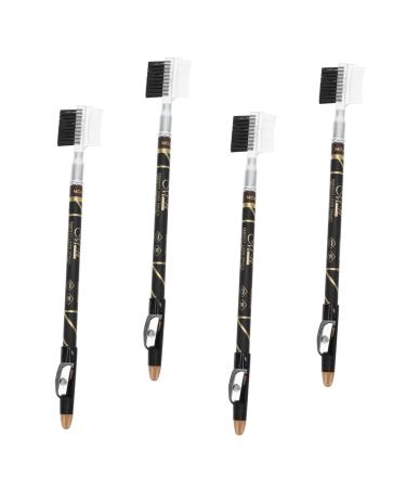 TOVINANNA 12 Pcs Two-in-one Eyebrow Pencil Eyebrow Liner Filler Brow Pencils Woman Eyebrow Comb Wooden Mash up