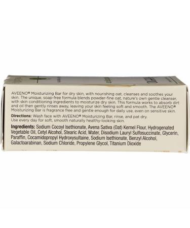 Aveeno Moisturizing Bar with Natural Colloidal Oatmeal 3.5 Oz (2 Pack) Fragrance Free, Ideal for Dry Skin - Buy Online on GoSupps.com
