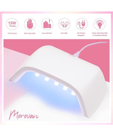 Morovan Poly Gel Nail Kit with UV Lamp - Clear Poly Nail Gel Kit with Glitter | 20 Nail Art Tools Included - Buy Online on GoSupps.com