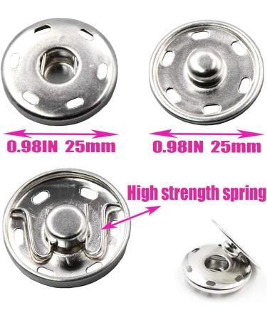 JOSDIOX Large Snap Fastener Buttons 12 Sets - Silver/Black - for Sewing Clothing - 25mm Size - Buy Online on GoSupps.com