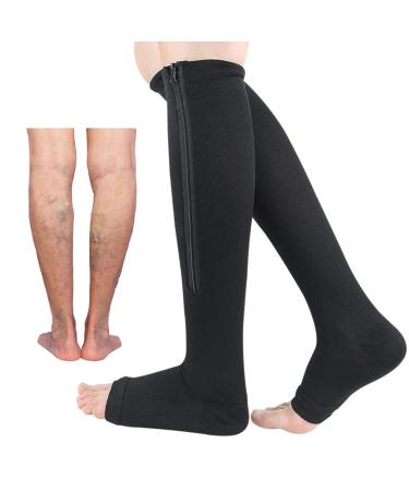 Mdrcg Compression Socks Women With Zipper Running Compression Socks For Men Support Stockings Without Foot XL B