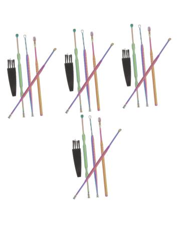 Healvian 4 Sets Ear Cleaning Set of 5 Ear Spiral Tool Ears Cleaner Earwax Removal Kit Ear Cleaner Earwax Cleaning Brush Spiral Ear Wax Remover Earwax Digger Stainless Steel Spring Human Use