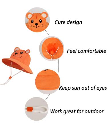 LANGZHEN Sun Protection Beach Hat for Baby Girls - Orange Tiger, 6-12 Months - Buy Online on GoSupps.com