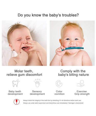 Hollow Teething Tubes for Babies 0-12 Months | Silicone Chewing Toys for Teething Relief - Buy Online on GoSupps.com