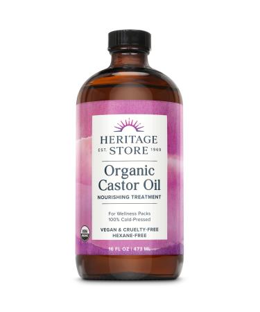 Heritage Store Organic Castor Oil 16 fl oz (480 ml)