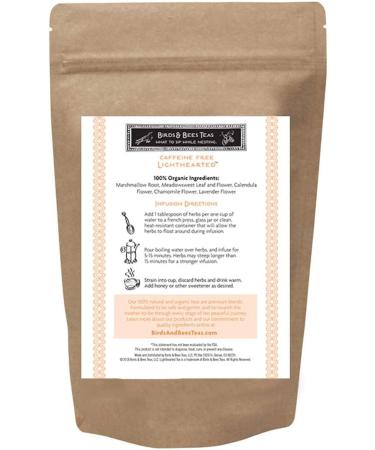 Organic Heartburn Relief Tea for Acid Reflux and Pregnancy - Birds & Bees Teas Lighthearted Tea - Natural Remedy, 40 Servings - Buy Online on GoSupps.com