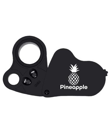 Pineapple 30X 60X Jewelers Loupe Magnifier with Light Pocket Jewelers Magnifying Glass LED Lighted Jewelry Eye Loop for Jewelers, Gems, Coins, Diamonds, Plants (Black)