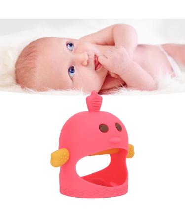 Handheld Pacifier Chew Toy - Silicone Portable Baby Teether & Soother | Watermelon Red - Buy Online on GoSupps.com
