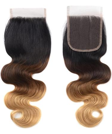 Lace Closure Body Wave Ombre Blonde Hair Closure 4x4 Swiss Lace Free Part Honey Blond 100% Real Human Hair Closure Remy Virgin Hair Soft 1b/4/27 Closure 12 Inch - Buy Online on GoSupps.com