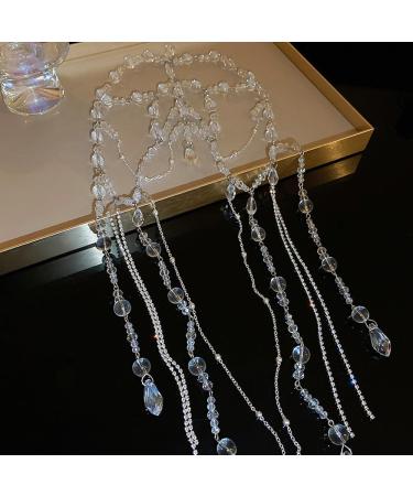 Wiwpar Boho Crystal Long Chain Tassel Headpiece | Rhinestone Festival & Wedding Hair Accessories for Women & Girls - Buy Online on GoSupps.com