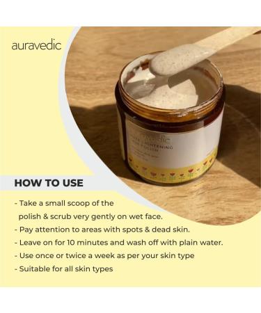AURAVEDIC Pure Lightening Skin Polish with Sandalwood & Turmeric - Gentle Exfoliation - Buy Online on GoSupps.com