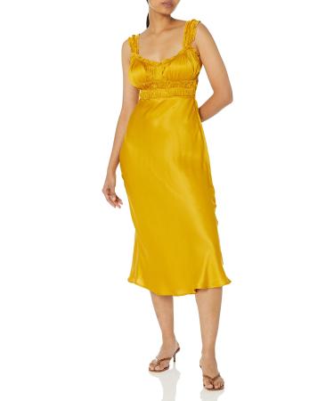 ASTR the label Women's Enola Dress L Mustard