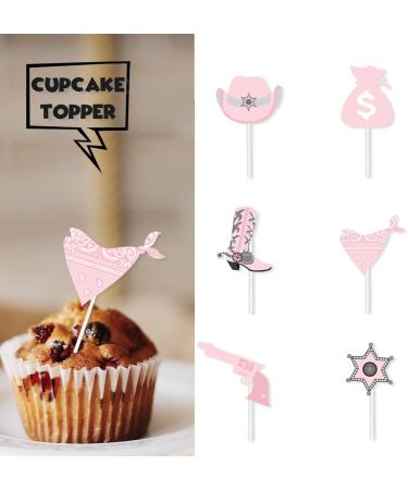 18pcs Pink Glitter Dessert Cupcake Topper Let s Go Girl Theme Decor Supplies Girl Woman Happy Birthday Party Decorations - Buy Online on GoSupps.com