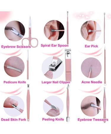 SHICEN Professional Nail Clippers Set - 16PC Pedicure & Manicure Kit in Pink Travel Case, Premium Stainless Steel for Women - Great Gift (Rose Gold) - Buy Online on GoSupps.com