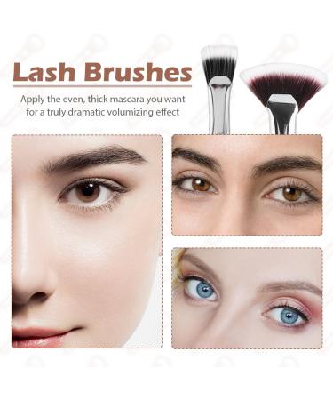 Buy 8pcs Folding Angle Scalloped Lash Brush - 2024 Upgrade Mascara Fan Brush for Perfect Eyelashes | Multifunctional Angled Eyelash Wand - Black - Buy Online on GoSupps.com