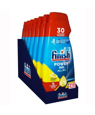 Finish Powergel dishwasher liquid multifunctional fat -solving lemon multicolored 7 units 1 piece of lemon 4.2 l (1 Pack)