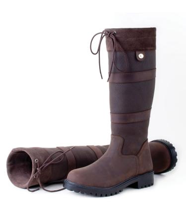 Elite Rhinegold riding boots "Brooklyn" made of leather ideal for stable position when performing dogs in the area of size 6.5 (EU40) Brown