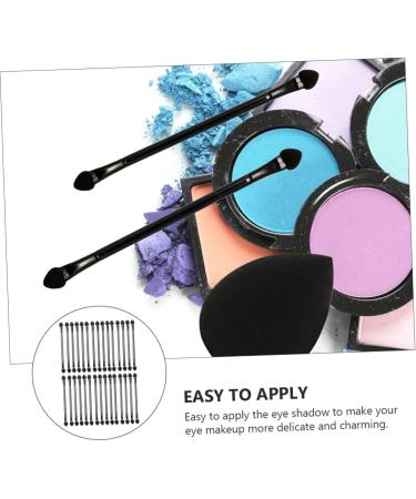Healeved 90 Pcs black blush makeup eyeshadow sponge wooden handle eye makeup brushes - Buy Online on GoSupps.com