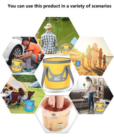 IFWELL Collapsible Bucket 5 Gallon Portable Folding Basin Pail - Blue Yellow 20L-12L - Buy Online on GoSupps.com