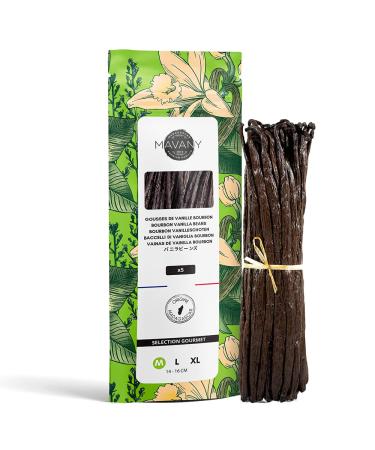 Mavany - 5 MADAGASCAR BOURBON VANILLA pods - Gourmet quality selection for baking/cooking - Size M 14 to